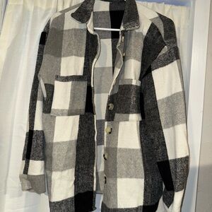Plaid Button-Up Jacket